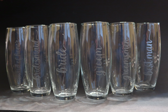 Wedding Champagne Flutes - Etched