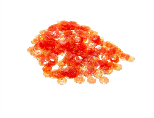 Transparent Iridescent Light Burnt Orange Sequins Multiple Sizes Available