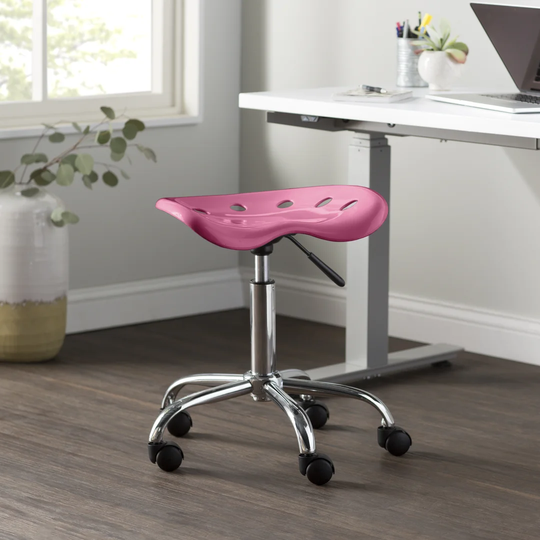 Height Adjustable Vibrant Tractor Seat and Chrome Stool