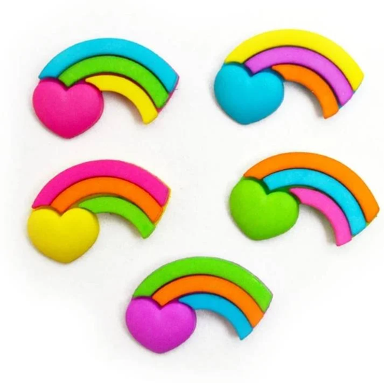 Rainbow Hearts Neon Button/Embellishment