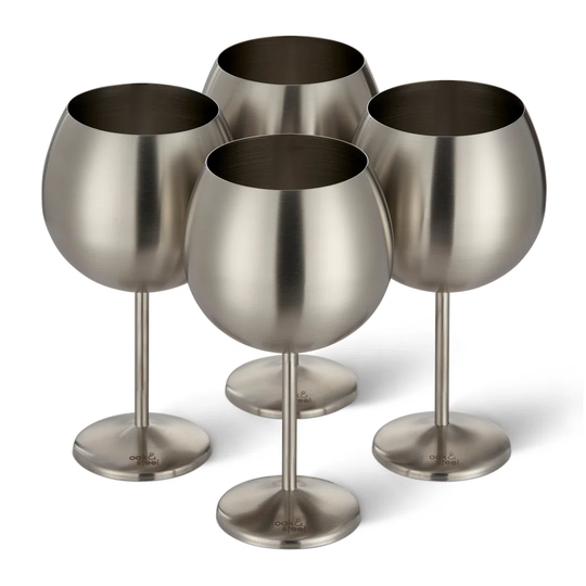 4 Piece 700ml Stainless Steel Glassware Set