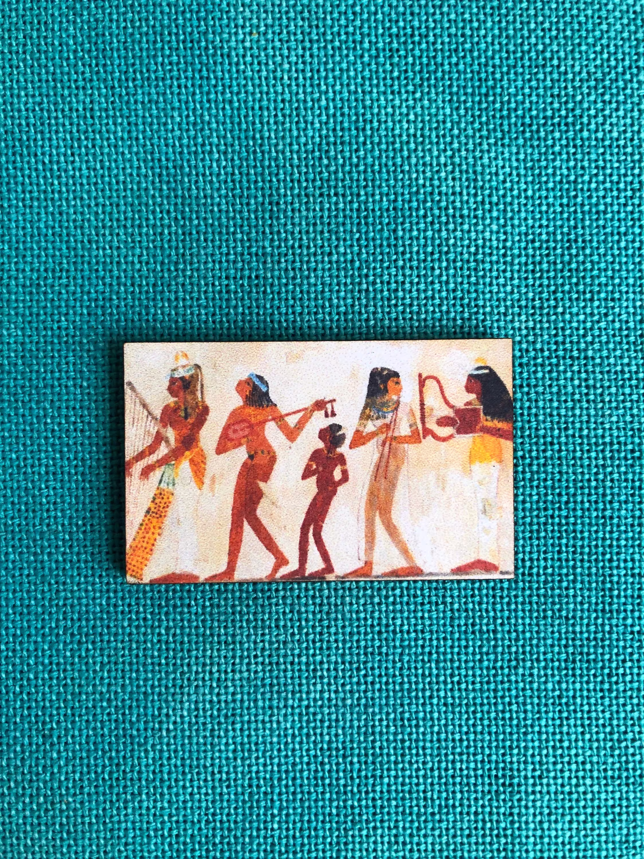 Ancient Egyptian Musicians | Wooden Needle Minder Cover