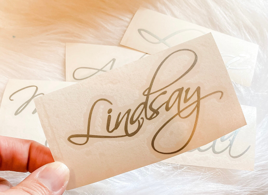 Custom Vinyl Name Decal, Stemless Champagne Glass Decals. Bridesmaid Decals, Name Stickers, Diy Decals