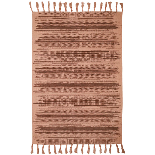 Khalaf Loomy Handwoven Cotton Corck Pink Rug