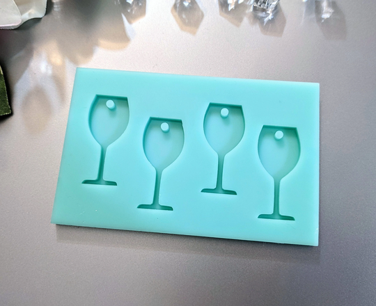Wine Glass Silicone Earring Mold/Resin Pendant