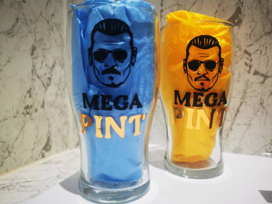 Johnny Depp | Mega Pint Isn't Happy Hour Anytime Team Justice For Glass Funny Gift, Him
