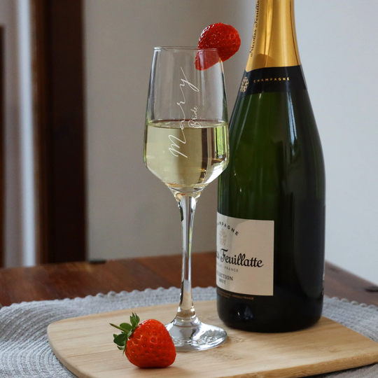 Personalised Engraved Wedding Party Champagne Flutes | Morning Wine Glasses Custom Gifts For Bridal Prosecco Glass