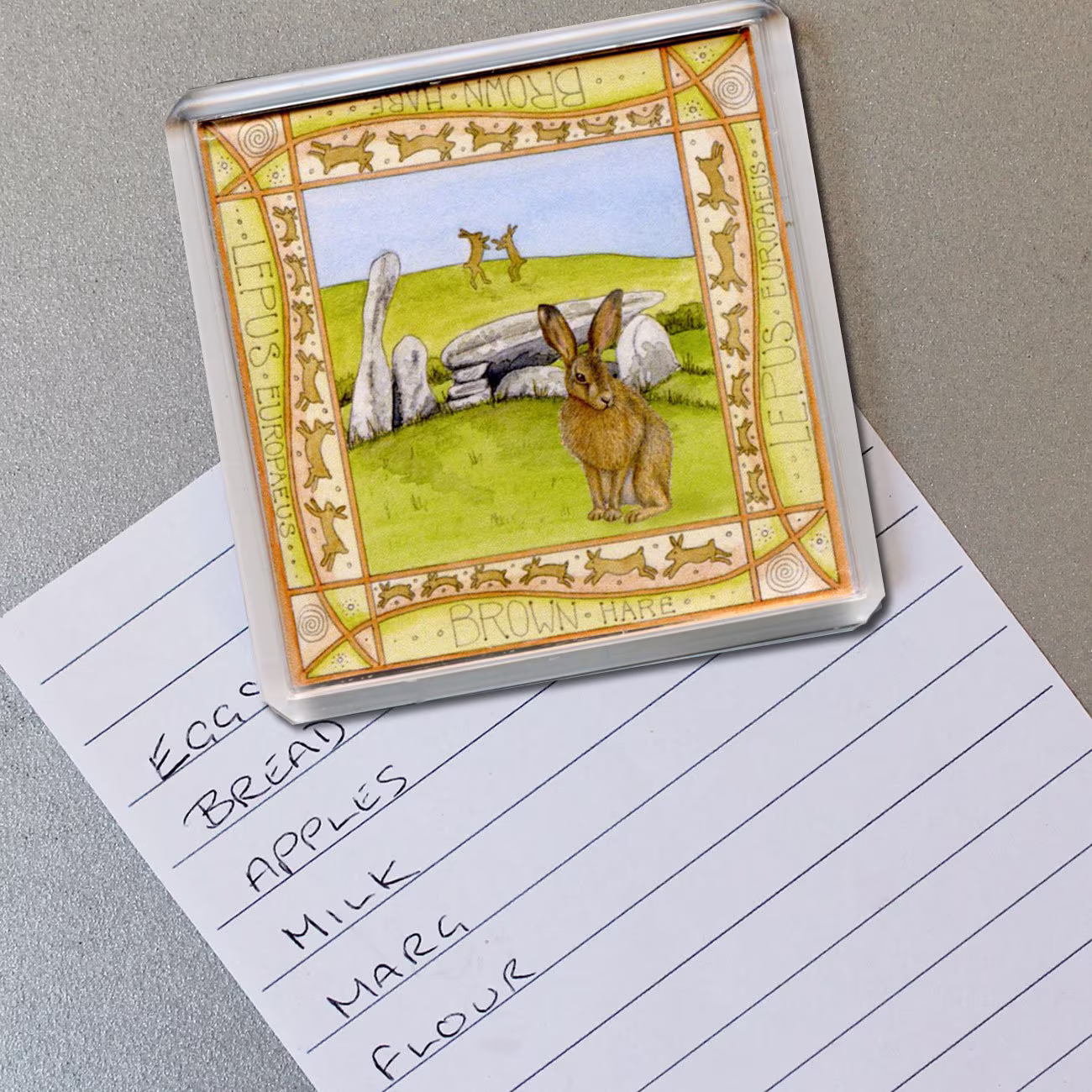 Brown Hare Magnet, Large Square At Cairn Holy, Dumfries & Galloway, Scotland, Scottish 58mm Fridge Magnet