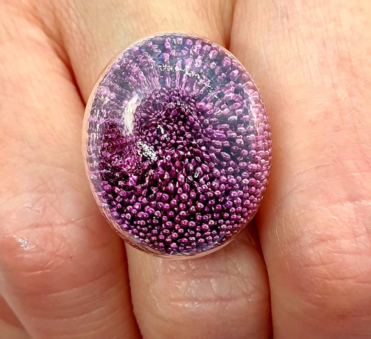 Plum Micro Beads Shaker Ring