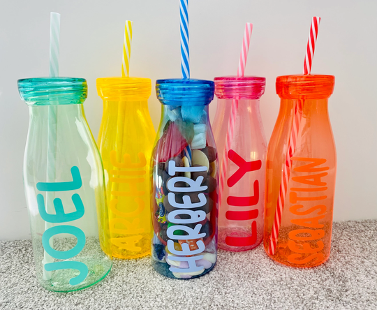 Personalised Children's Bottles With Straw, Party Favour, Gift