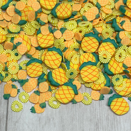 Clay Sprinkles, Pineapple Fake Polymer Faux Jimmies, , Fruit Sprinkles