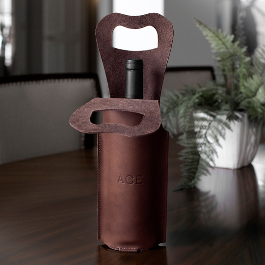 Wine Carrier. Personalized Tote. Holder. Monogrammed Sleeve. Engraved Made in Usa. Wedding Gift