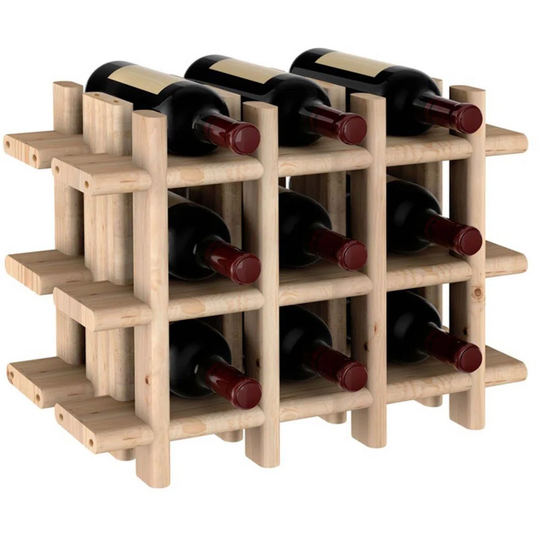 Potts 9 Bottle Wall Mounted Wine Bottle Rack in Brown