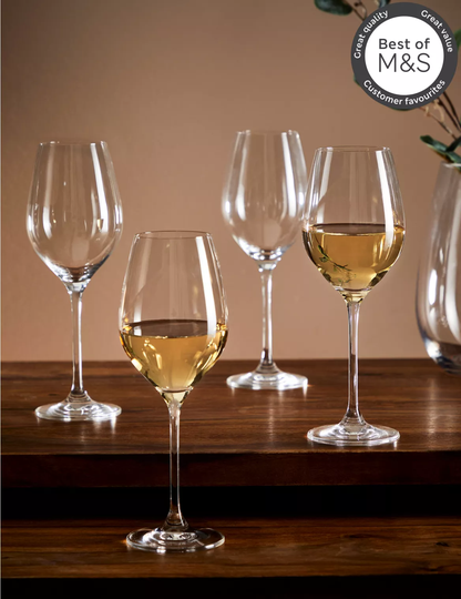 Set of 4 Maxim White Wine Glasses beige