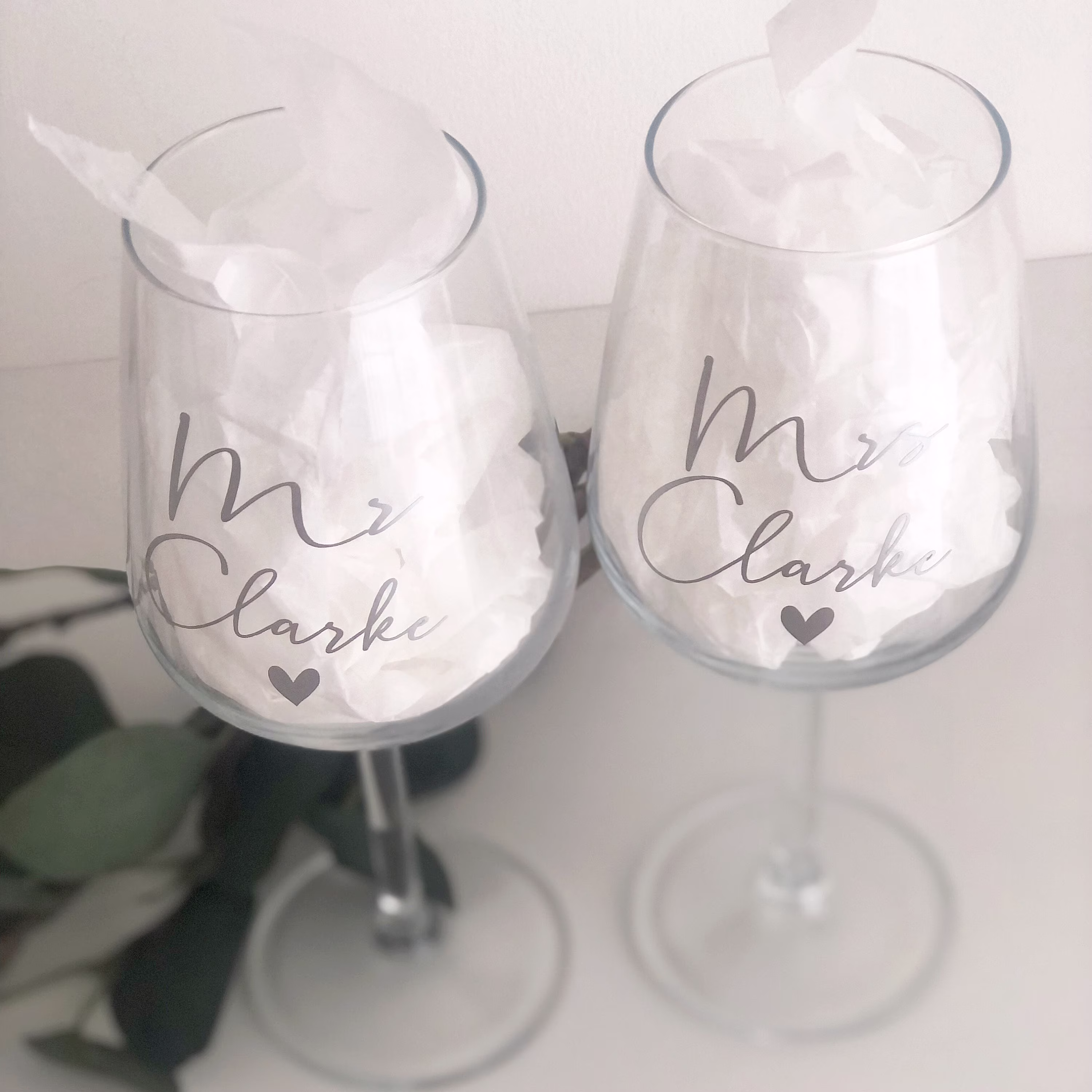 Personalised Custom Bespoke Name Event Engagement Number Milestone Birthday Wedding Planning Glass Mr & Mrs Wine Gifts For Her