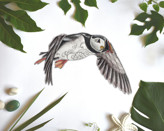 Bird Vinyl Sticker, Puffin Decal, Gifts, Decals Wall Sea Stickers, Nature Decal