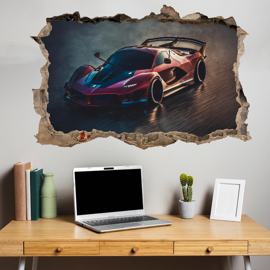 Super Red Sports Car Wall Sticker Art Poster Mural Transfer Decal Print Room Home Nursery Office Shop Decor Id410
