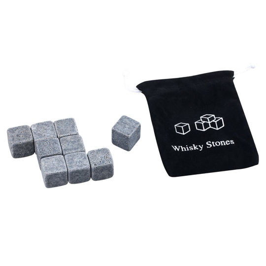 Trixes 9pc Granite Ice Cubes | Whiskey Chilling Stones
