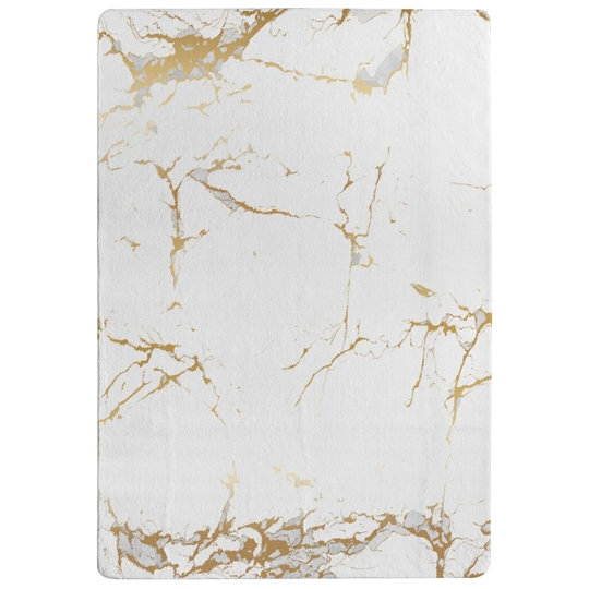 Palumbo Marble Designer Shaggy Yellow/White Rug