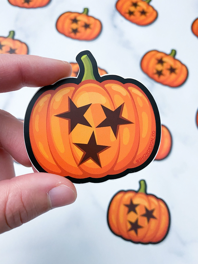 Pumpkin Tristar Sticker - 2.5