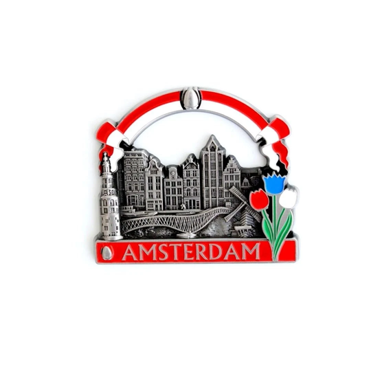 Amsterdam - 3D Metal Fridge Magnet For Kitchen Refrigerator Unique Stylish Design Holiday Souvenir Gift