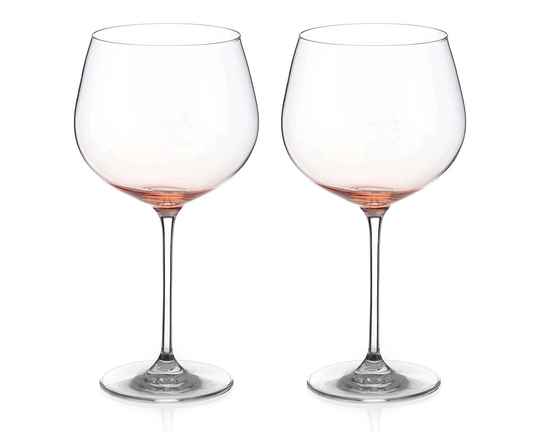 Peach Ombre Crystal Gin Glasses - Set Of 2