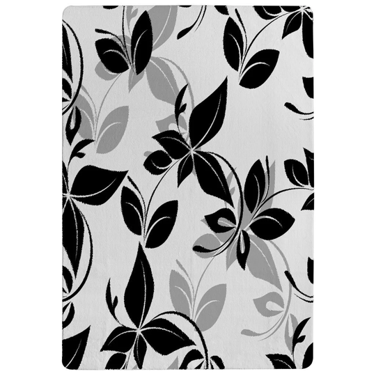 Middleton Floral Shaggy Black/Grey/White Rug