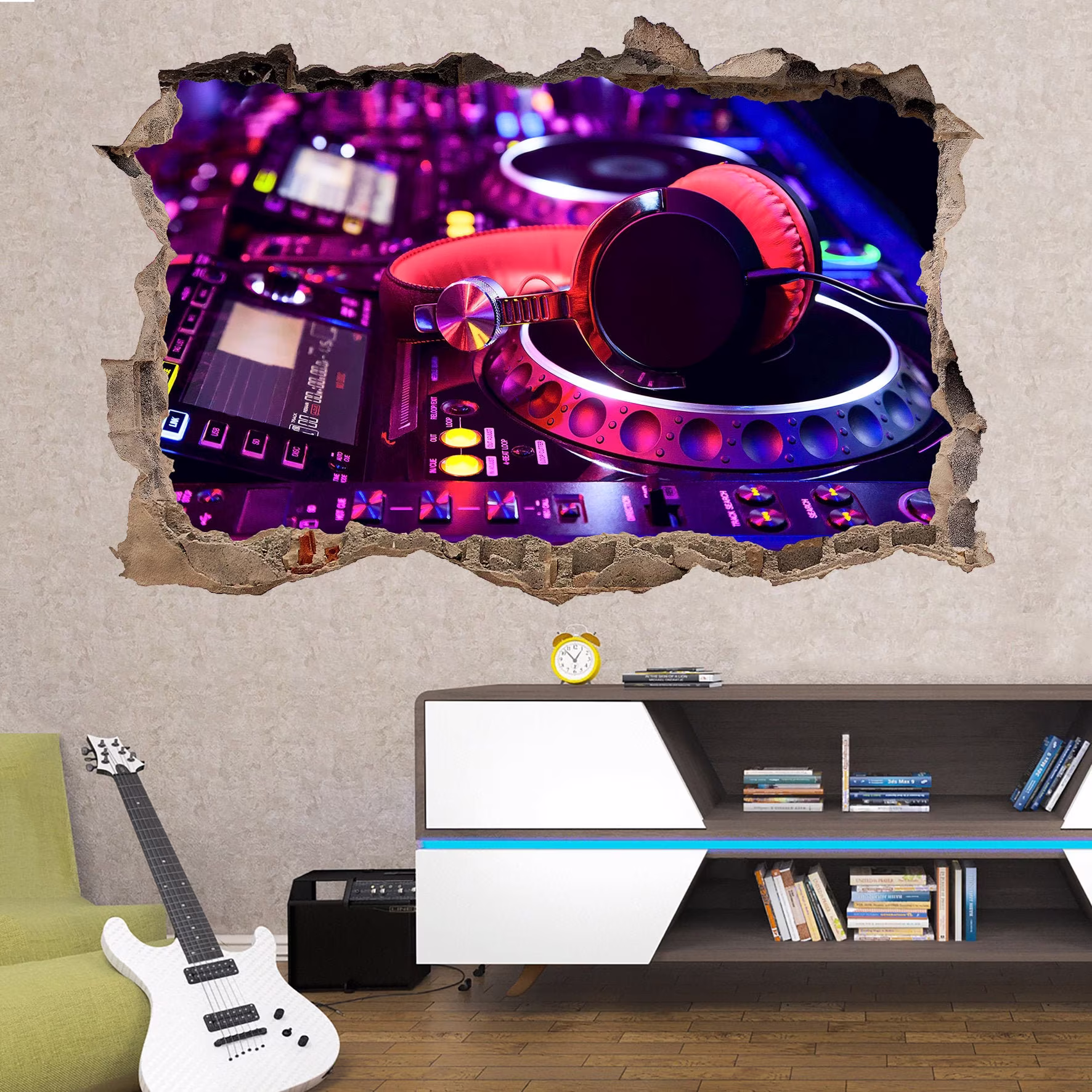Music Dj Equipment Beat Box Wall Sticker Art Poster Mural Transfer Decal Print Room Home Nursery Office Shop Decor Id566