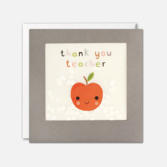 Apple Thank You Teacher Card With Paper Confetti - Shakies By James Ellis