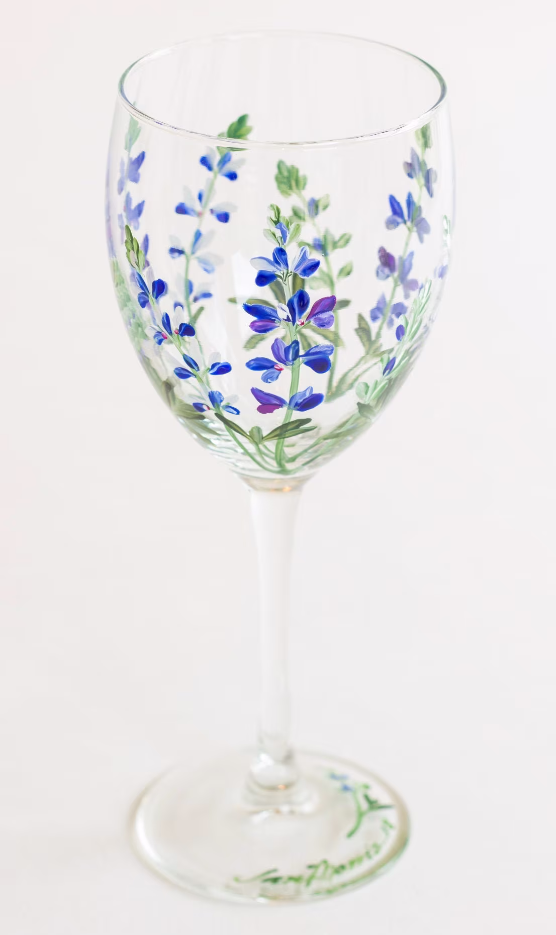 Lupine Hand Painted Wine Glass