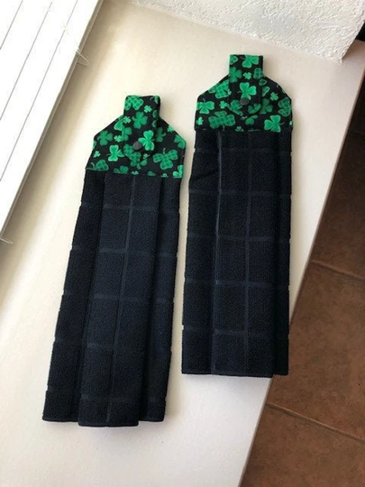 Set Of 2 Shamrock Hanging Kitchen Towels Free Shipping