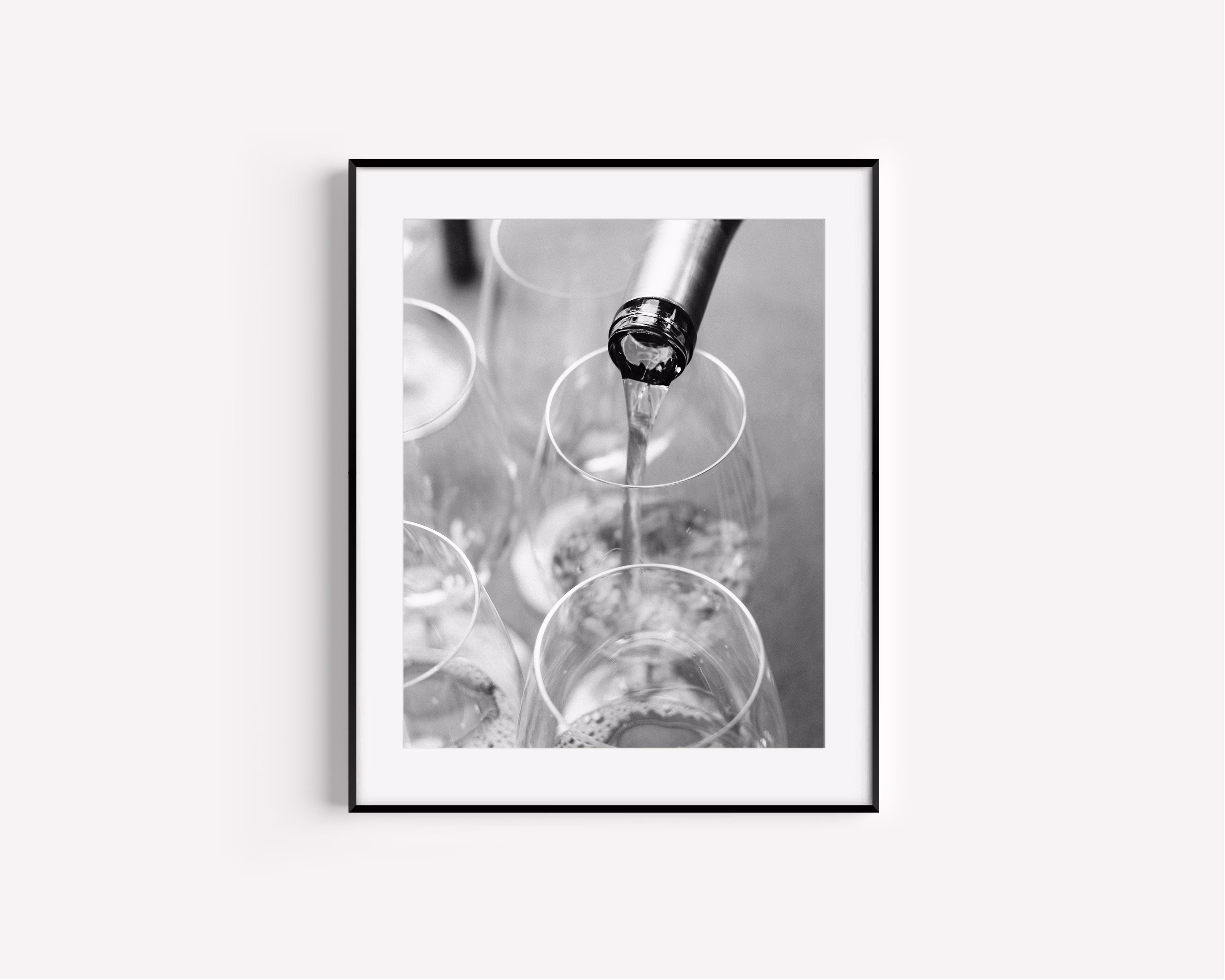 Black & White Wine Bottle Print, Napa Valley Photography, Alcohol Poster, Bar Cart Art, Decor, Kitchen Wall Photography