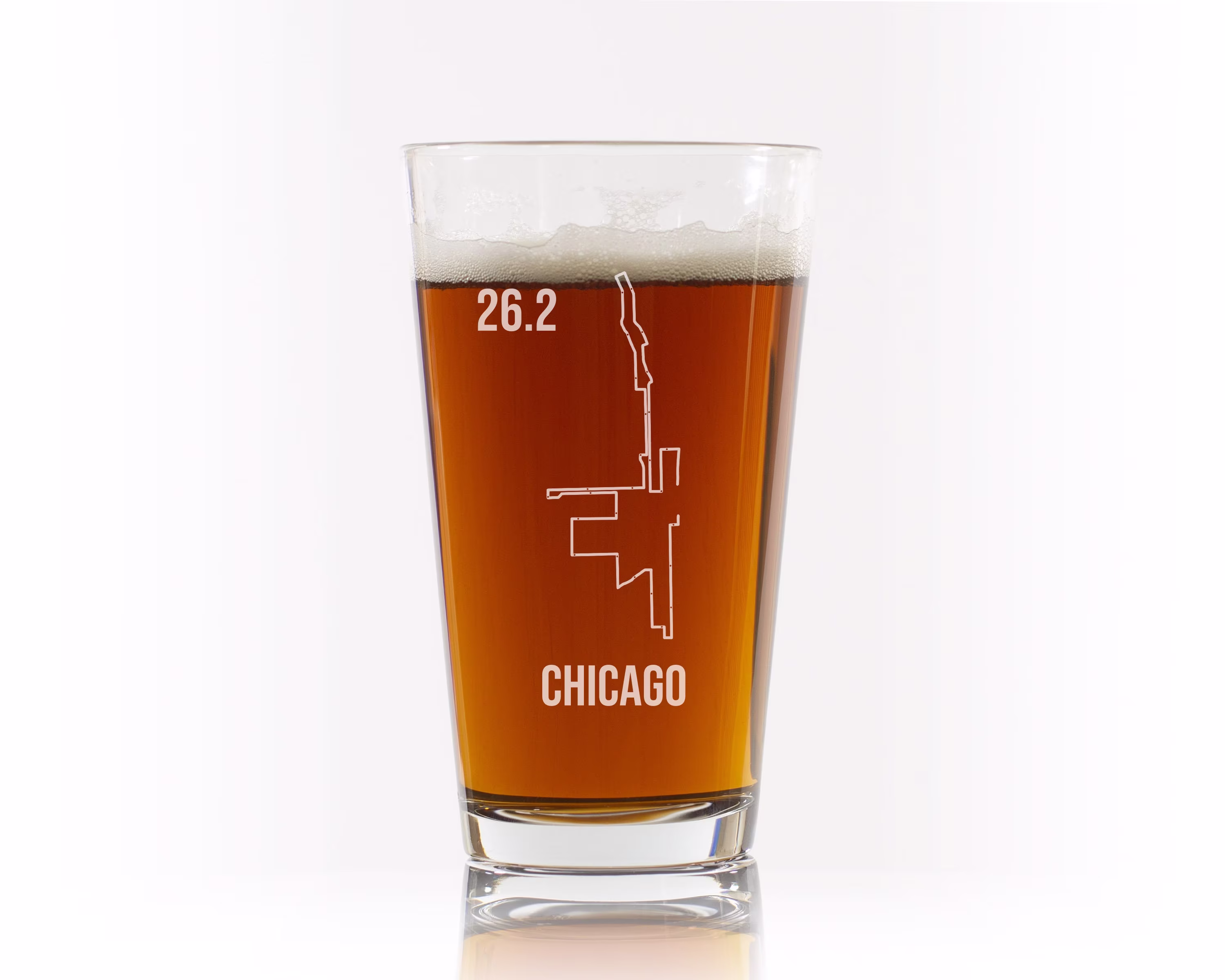 Marathon Gift, Chicago Marathon, Finisher, Beer Glass, 26.2