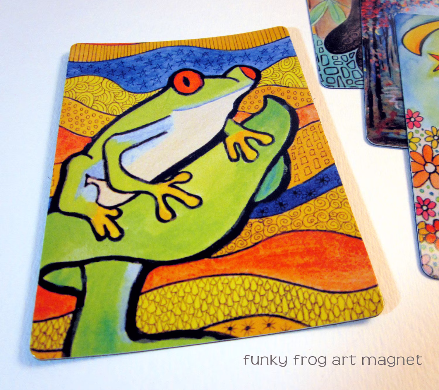 Art Magnet Funky Frog 3.5" X 5