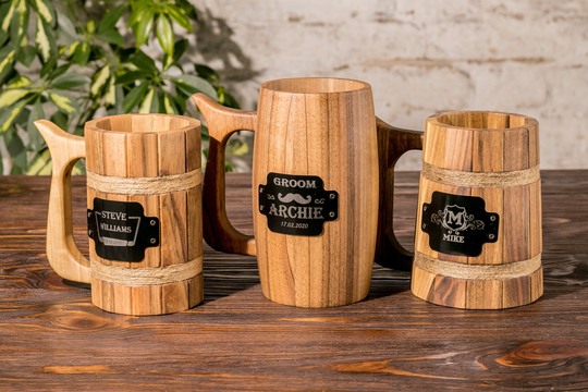 Best Wooden Beer Mugs For Men Women Camping Cup Wood Gift Outdoor Mug Anniversary Custom Fathers Day Birthday