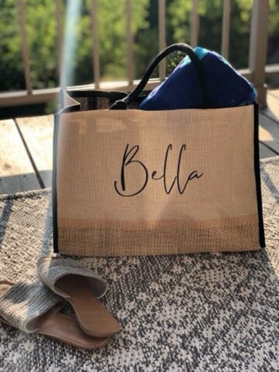 Personalized Burlap Tote
