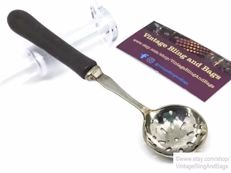 1930S 15.5cm Antique Silverplated Sugar Sifter Spoon, Vintage Shaker Fruit Spoon