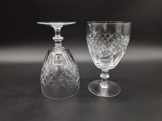 Pair Of Vintage Crystal Drinks Glasses 13.8cm Tall