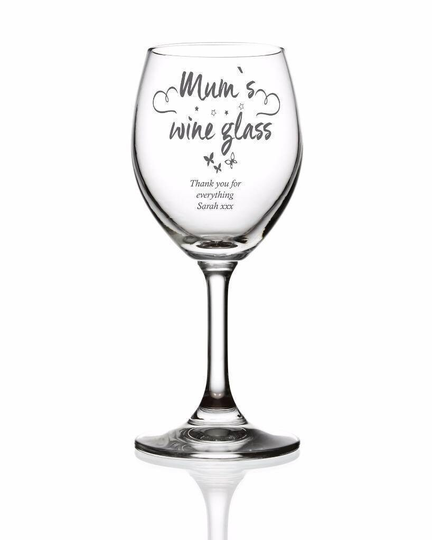 Mum Sentiment Personalised Engraved Wine Glass