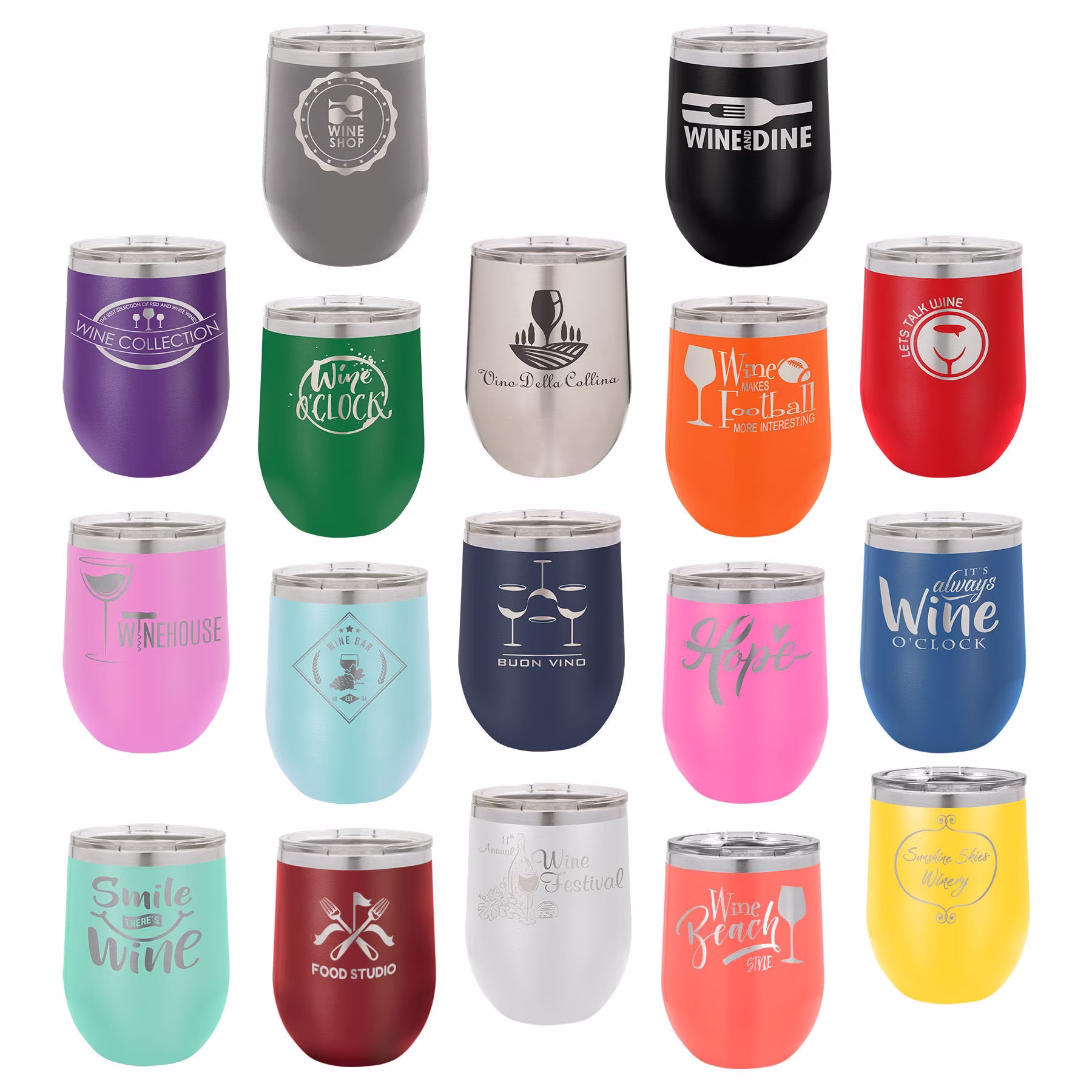 Personalized Custom 12 Oz Stemless Wine Glass