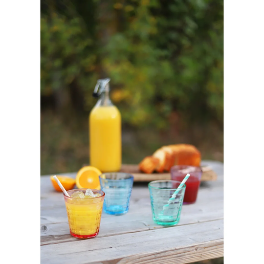 Prisme Colours Tumbler 4 Piece 275ml Tempered Drinking Glass Set
