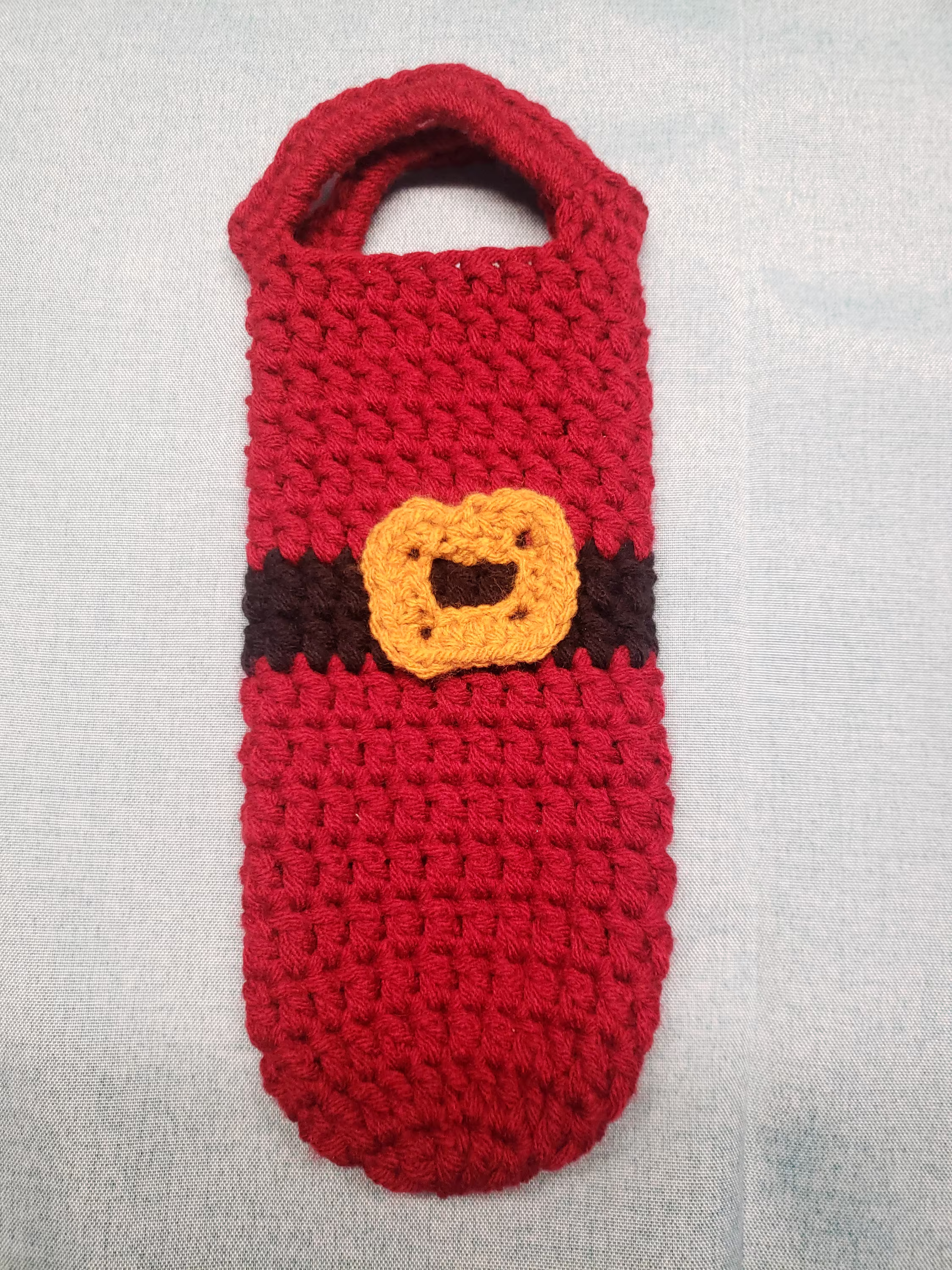 Crochet Santa Suit Wine Bottle Bag
