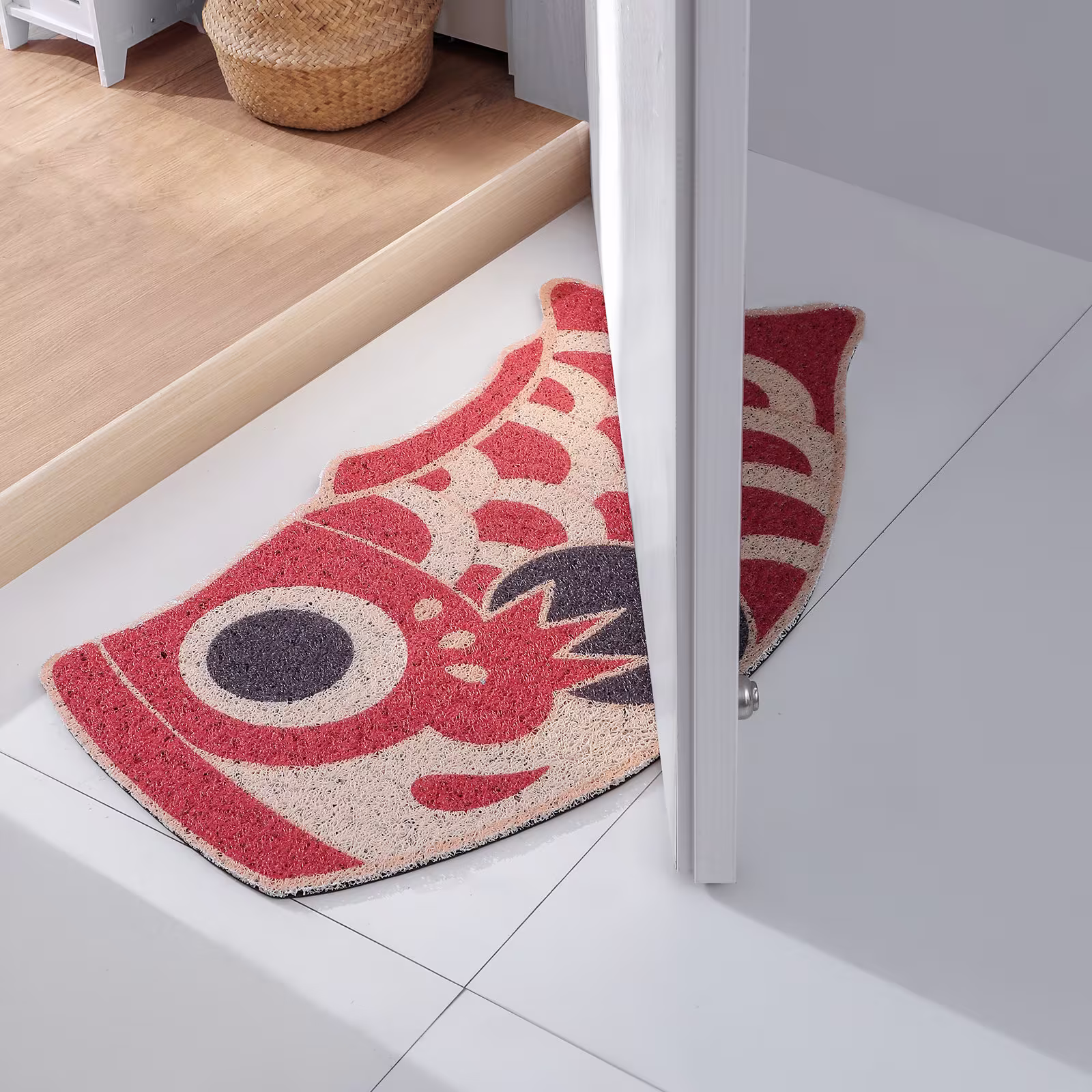 Koi Entrance Door Mat, Japanese Traditional Carp Doormat, Irregular Shape PVC Anti Skid Mats, Mat For Home Washable Doormat