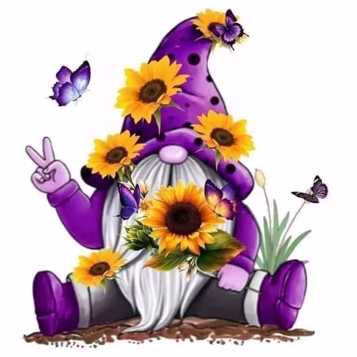 Purple Hippie Gnome Magnet