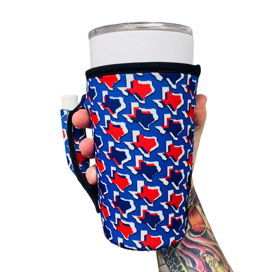 Red White & Texas 20Oz Large Coffee/Tea Tumbler Handlerâ„¢