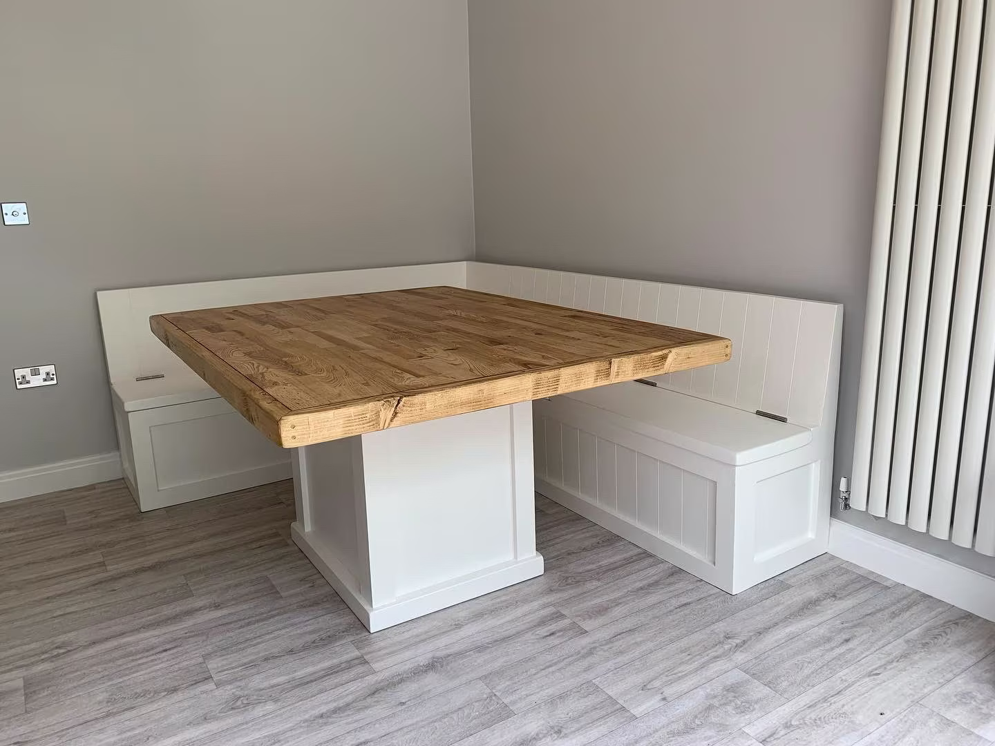 Monks Bench Parquet Table Kitchen Dining Seating