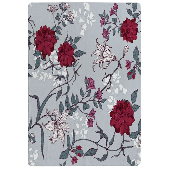 Purcell Winter Floral Shaggy Grey/Red Rug