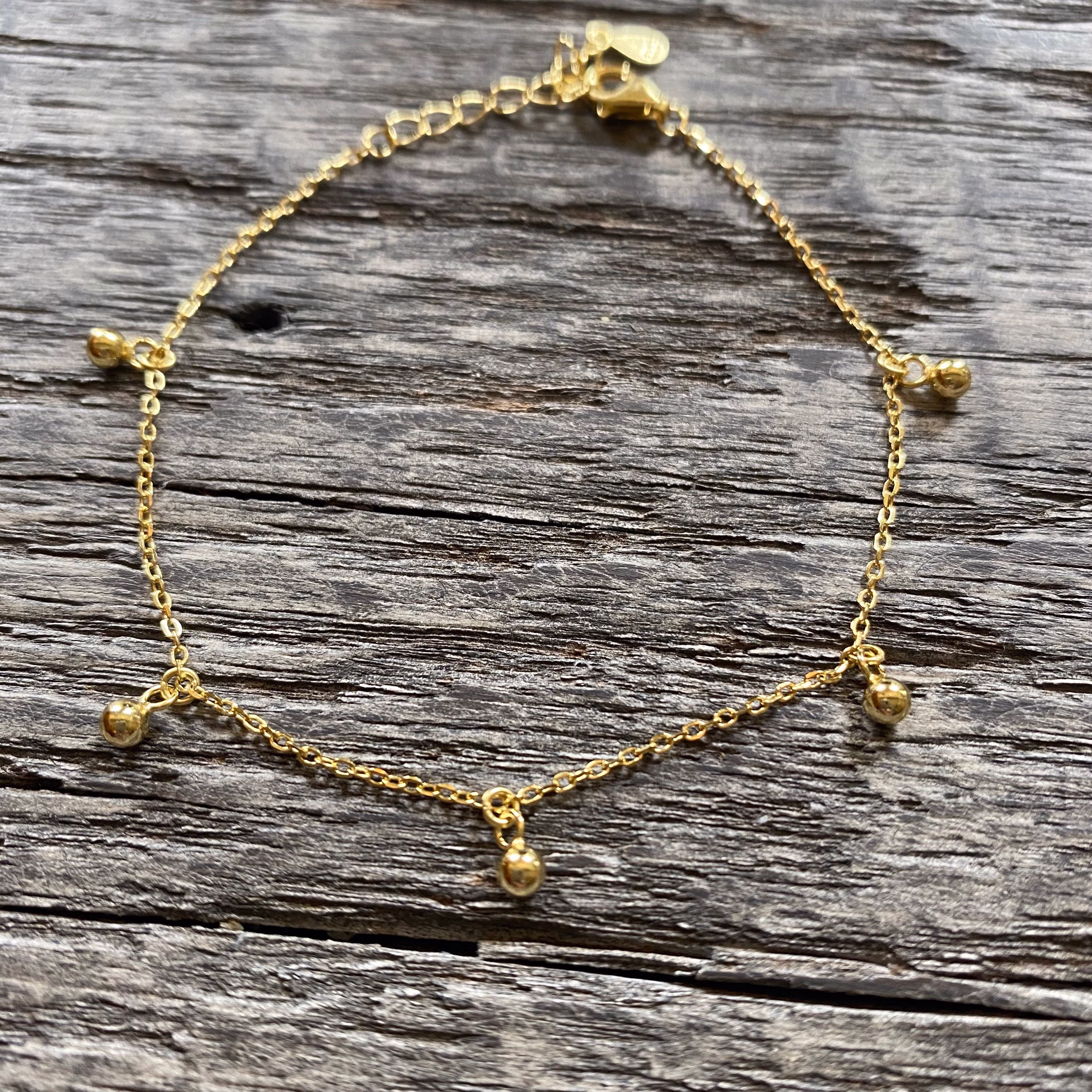 Shaker Ball Bracelet , Tiny Dainty Jewellery UK Gift 18K, Layering Cute Latest
