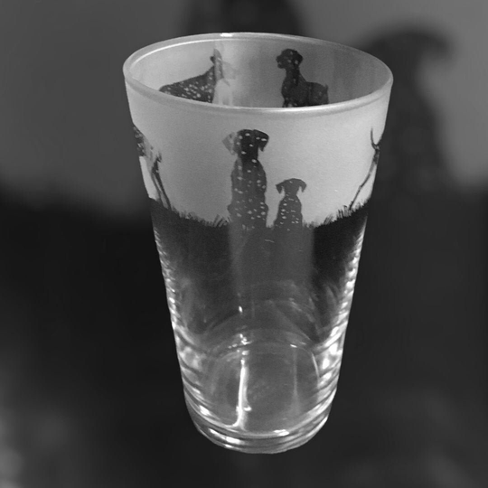 57Cl Conical Pint Glass With Dalmatian Design