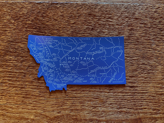 Montana Map Magnet, State Of Montana, Fridge Car Single Die Cut Magnet